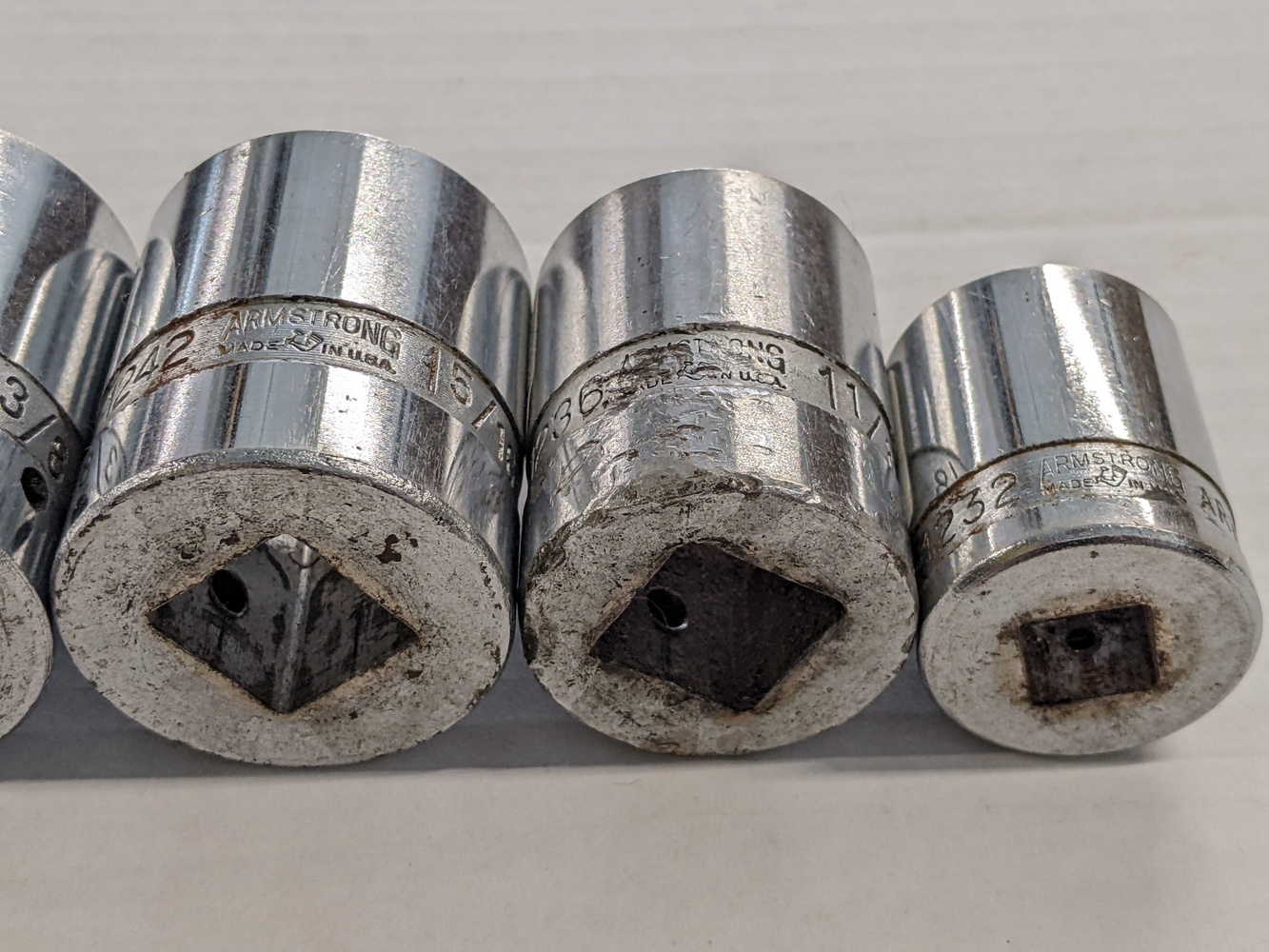 Armstrong ARMALOY set of 6 sockets 1 1/8 5/16 3/8 1/2 5/8 Avenue Shop