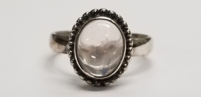 .925 Silver Ring with Clear Stone - Size: 7