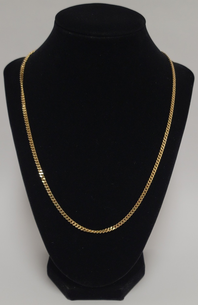 14 Karat Yellow Gold Curb Chain Necklace - Size: 21-Inch