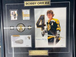 Bobby Orr #4 Framed and Signed Memorabilia with COA