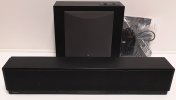 Yamaha Subwoofer System With Sound Bar, Remote, Manuals And Cords