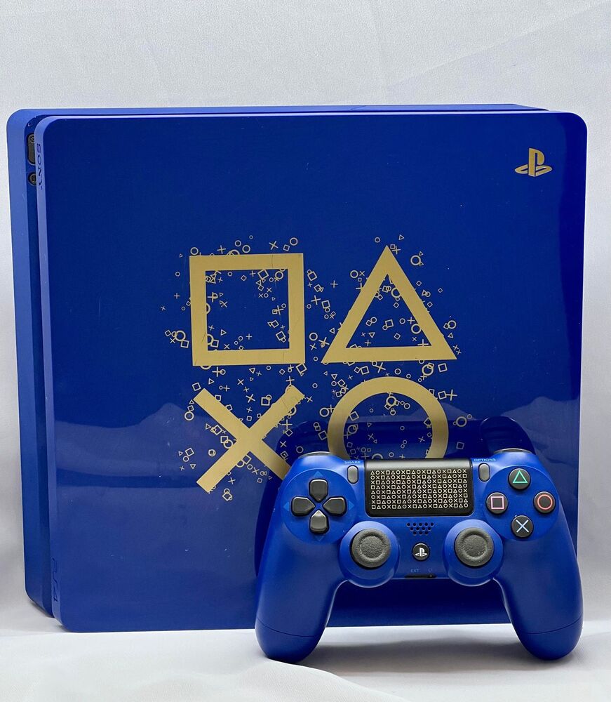 Playstation days. PLAYSTATION 4 Slim Limited Edition. Ps4 Slim 1tb Days of Play Limited Edition. PLAYSTATION 4 Slim синяя. Ps4 синяя лимитированная фото.