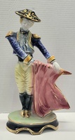 Vintage Ceramic Matador Figurine with Gold Trim Accents 13.5"
