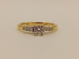 Lady's 14 Karat Yellow Gold Engagement Ring Size 6.5