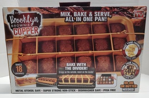 As Seen on TV Brooklyn Brownie Copper Mix, Bake & Serve, All in one Pan!