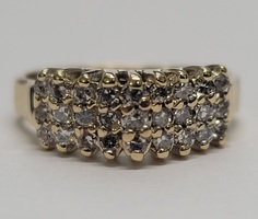 14 Karat Yellow Gold Cluster Ring - Size: 4.5 (TDW 0.41ct)