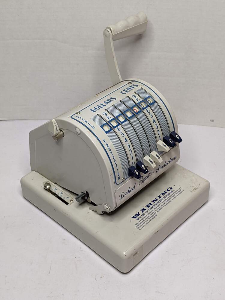 Vintage Paymaster X550 Check Stamper Writer With Key Does Work #2238 