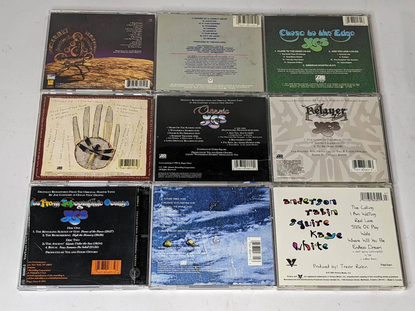 Yes 9 CD Collection LOT 