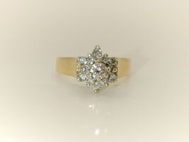 Lady's 14 Karat Yellow Gold Cluster Ring