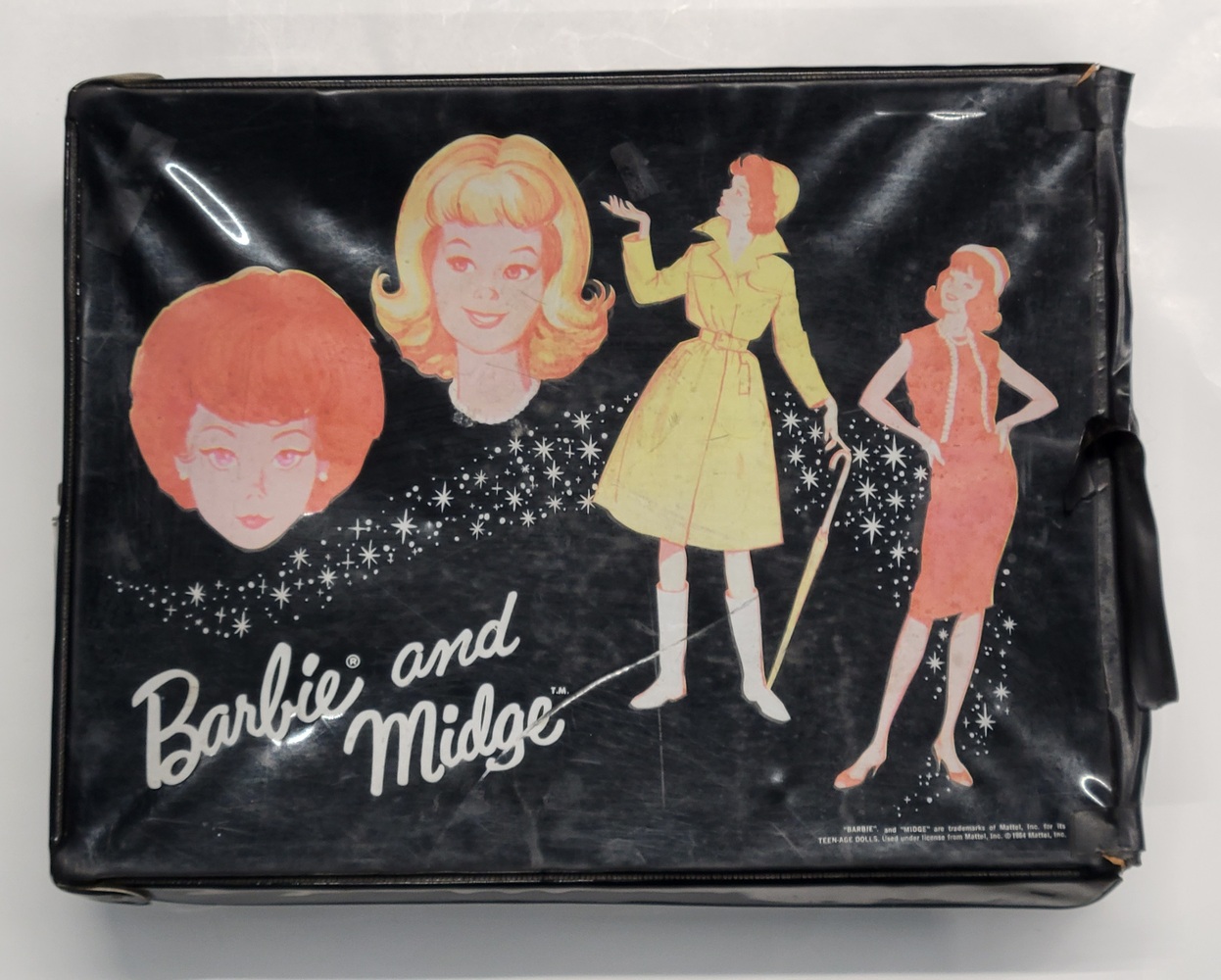 MATTEL 1964 BARBIE & MIDGE DOUBLE CARRY CASE - BLACK