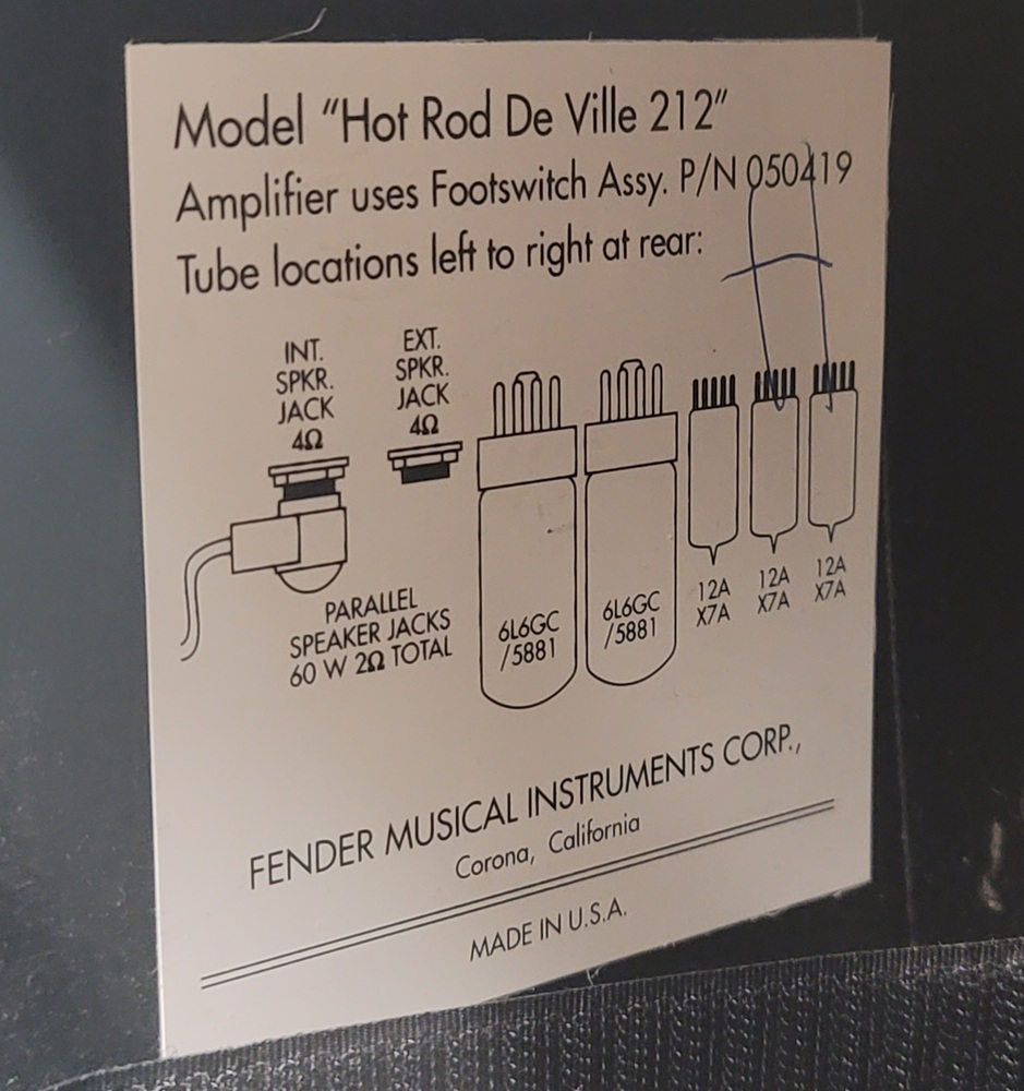 Fender Hot Rod DeVille 212 1st Gen 2 x 12" + Footswitch & Cover