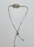 0.925% Silver Elephant Lariat Bracelet