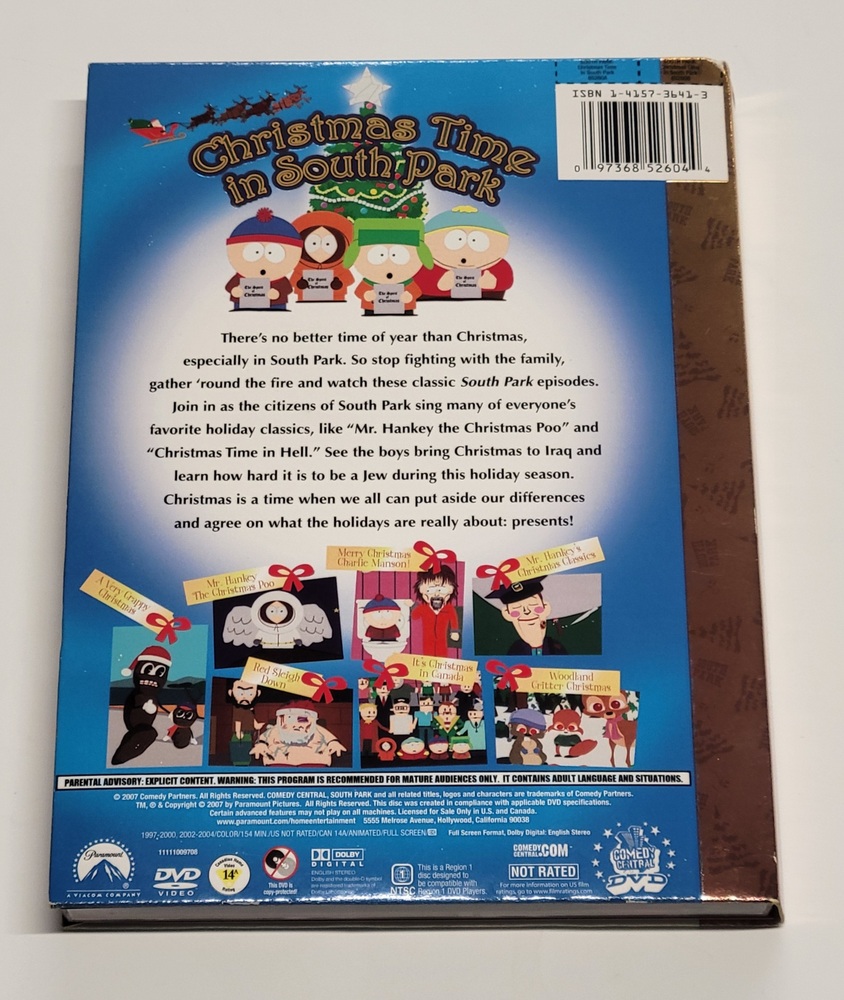 CHRISTMAS TIME IN SOUTH PARK - DVD COMEDY CENTRAL CHRISTMAS EPISODES!!