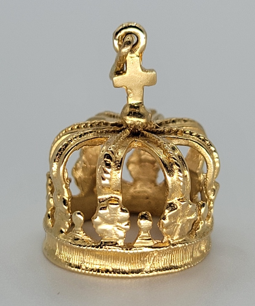 Vintage 10k Yellow Gold Crown Pendant