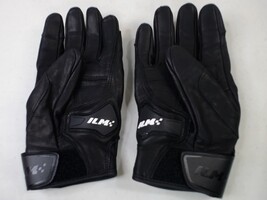 ILM Motorcycle Gloves Black Leather