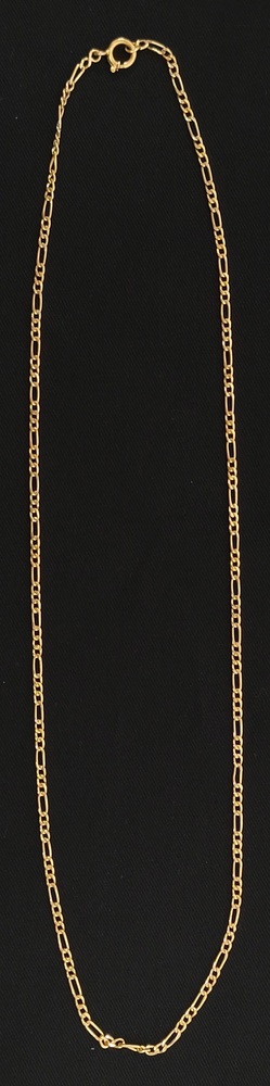 14 Karat Yellow Gold Figaro Chain Necklace - Size: 24-Inch