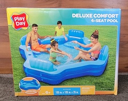 NIB PLAY DAY DELUXE COMFORT 4-SEAT POOT 8FT 9IN WIDE! GREAT FOR LITTLE SPLASHERS