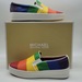 Michael Kors Dylan Rainbow Pride Collection Leather Slip-On Sneakers Size 8M 
