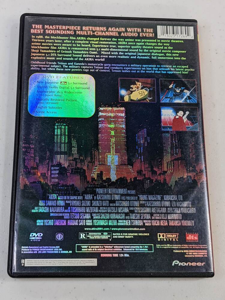 Akira (2001) Pioneer 5.1 DTS Version DVD w/ Foil Cover Rare
