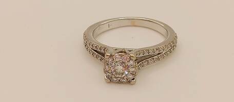 Lady's 14 Karat White Gold Engagement Ring Size 4.5