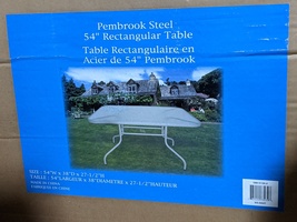 Pembrook Steel 54" Outdoor Patio Glass Top Dining Table