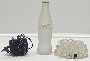 Vintage Frosted Coca-Cola Bottle on Ice Counter Display **READ**