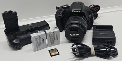 Canon EOS Rebel T3i 18MP DSLR Camera Kit + 18-55mm Lens, Power Grip & More