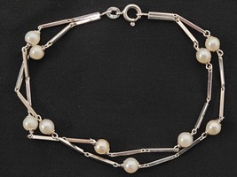 18 Karat White Gold Double Bracelet - Size: 7-1/4-Inch