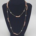 Vintage 10k Yellow Gold White & Coral Gemstone Station Necklace 34"