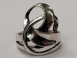 .925 Silver Weave Twist Ring - Size: 6