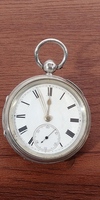 VTG Silver Open Face Key Wind Pocket Watch Late 19th c. Parts/Repair/Restore