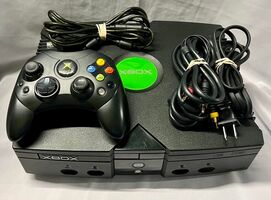 Microsoft Original Xbox Video Game System Console w/ Cords & Controller TESTED