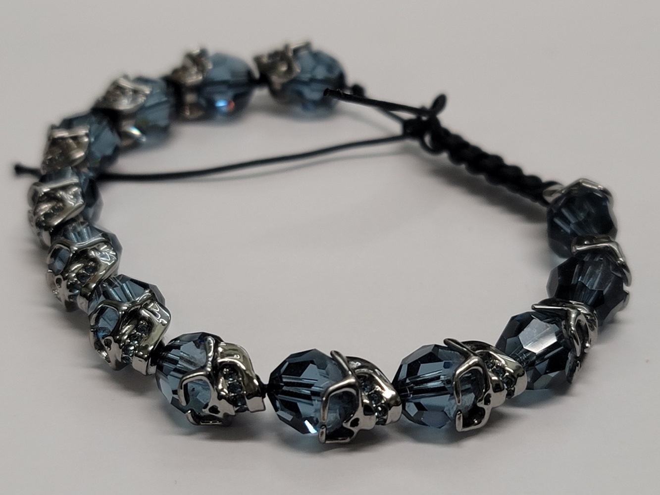 Swarovski Taddeo Rhodium Blue Crystal Skull Bracelet