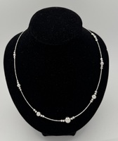 .925 Sterling Silver "Beaded" Choker Necklace 17"