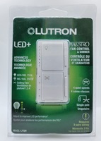 Lutron Maestro Fan Control and Light Dimmer for dimmable LEDs, White