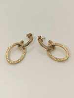 10 Karat Yellow Gold, Drop Earrings with Diamond Cuts