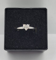  Heart Shaped Diamond Solitaire Engagement Ring in 14K White Gold #6.75