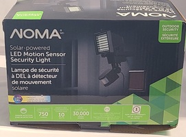 NOMA LED 180 Degree Outdoor Solar Motion Sensor Light, Weather-Resistant, Black
