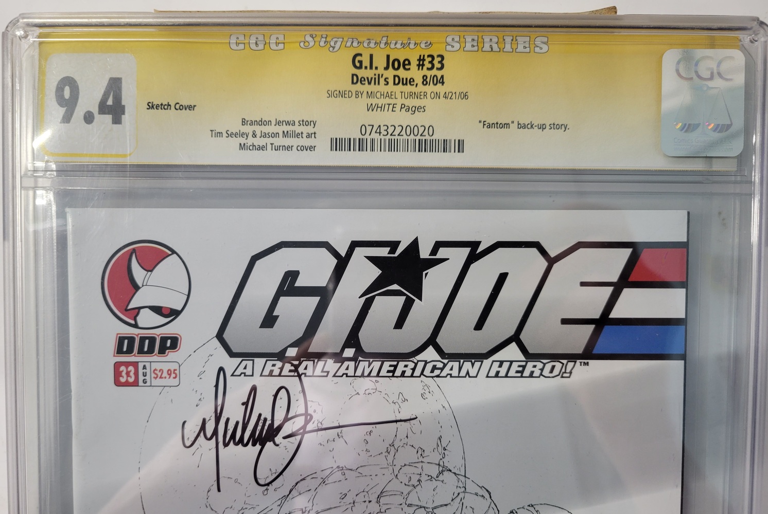 G.I. Joe Issue 33 - Sketch Cover CGC Graded 9.4 SIGNED BY MICHAEL TURNER