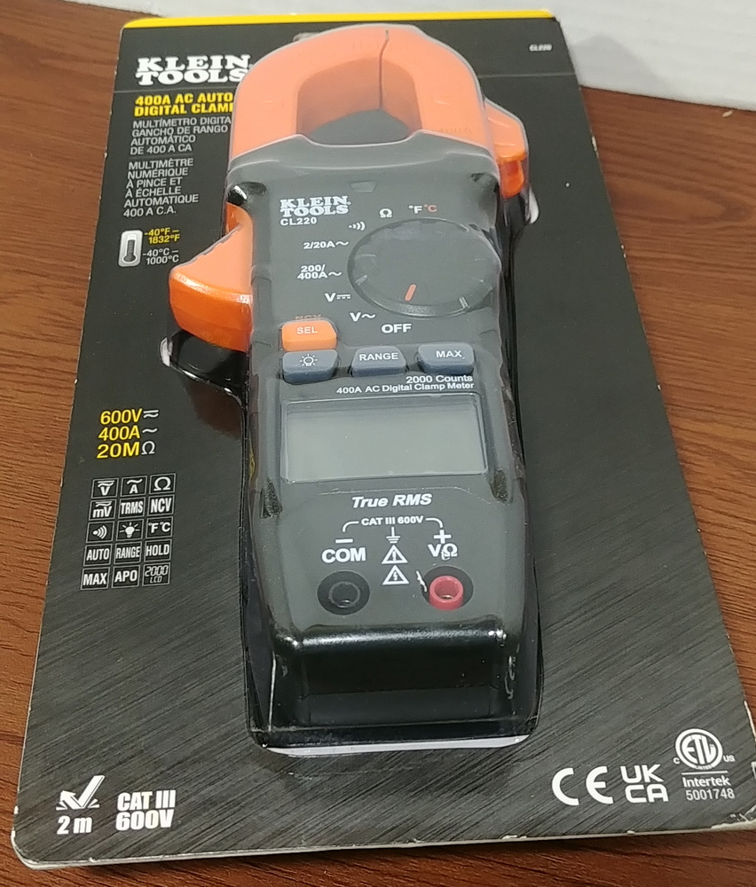 KLEIN TOOLS Digital Clamp Meter AC AutoRanging 400Amp with Temp