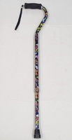 Offset Adjustable Aluminum Cane with Butterfly Pattern