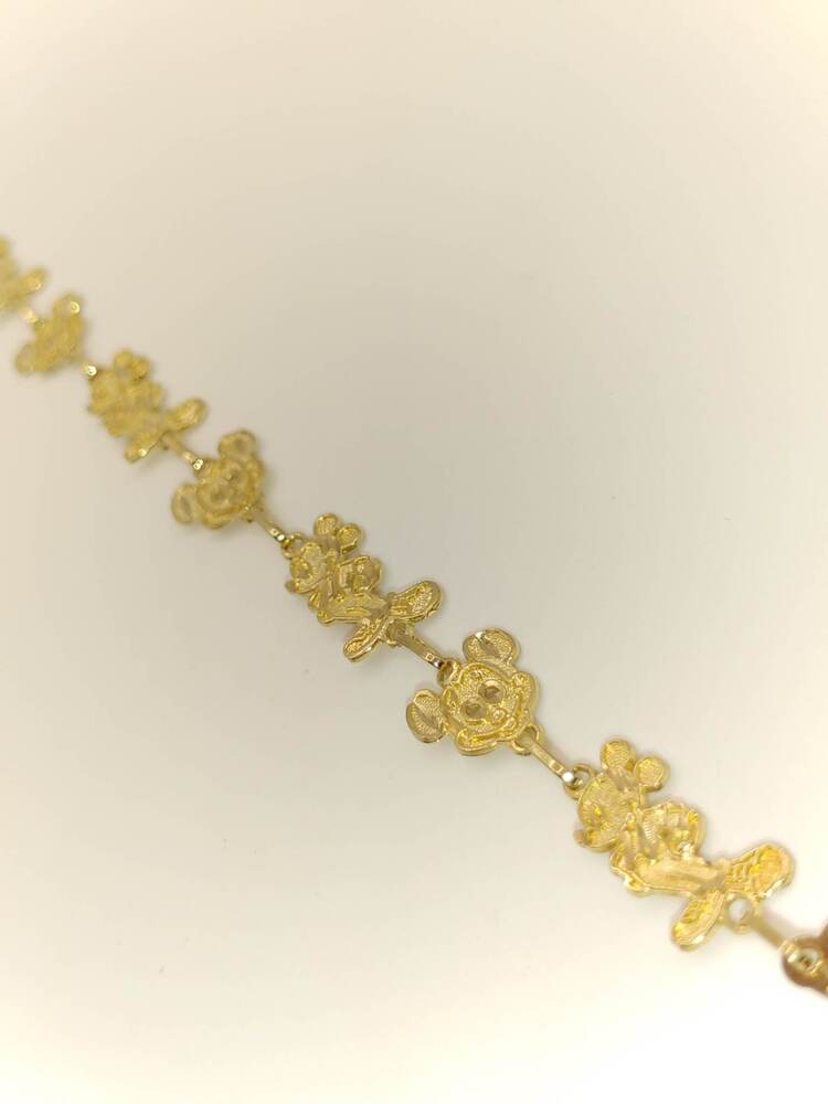 Mickey Mouse Bracelet, 10 Karat Yellow Gold