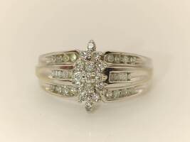 Lady's 14 Karat White Gold Cluster Ring