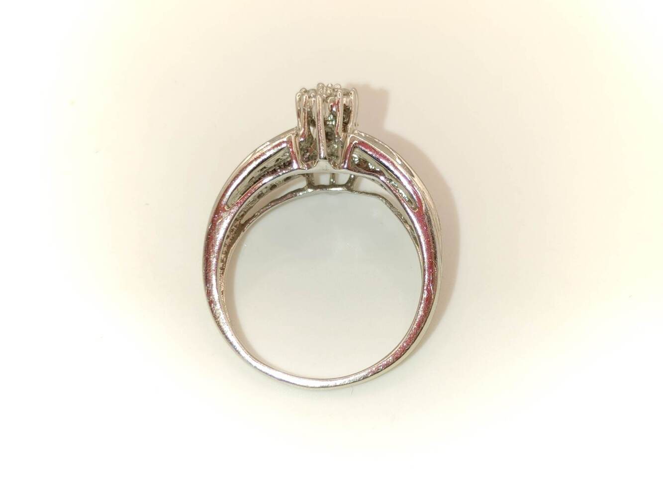 Lady's 14 Karat White Gold Cluster Ring