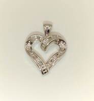 10 Karat White Gold Diamond Heart Charm