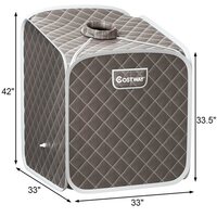 Costway Grey Portable 2-L Steam Sauna Tent with Chair (BA7579US)