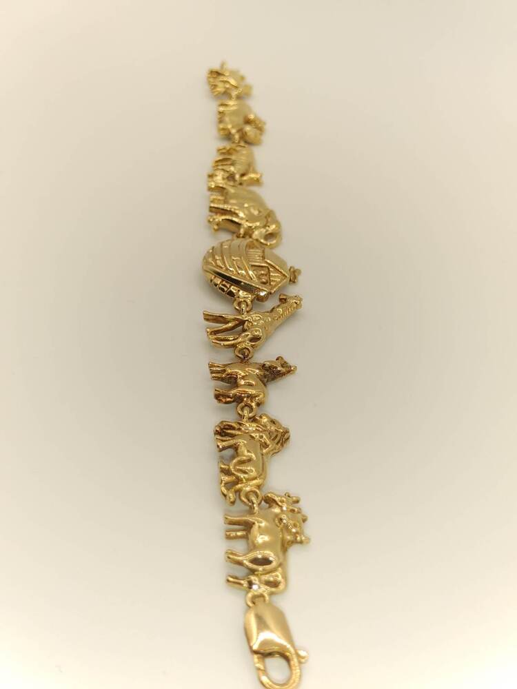 10 karat yellow gold Noah's Ark bracelet