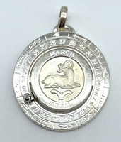 Pierre Cardin Vintage 1979 Aries Zodiac Pendant with Genuine Diamond Chip