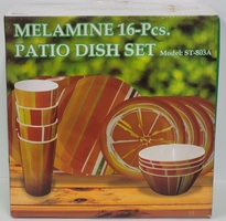 MELAMINE 16 PIECE PATIO DISH SET