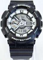 Casio G-Shock Black and White Resin Band Wrist Watch